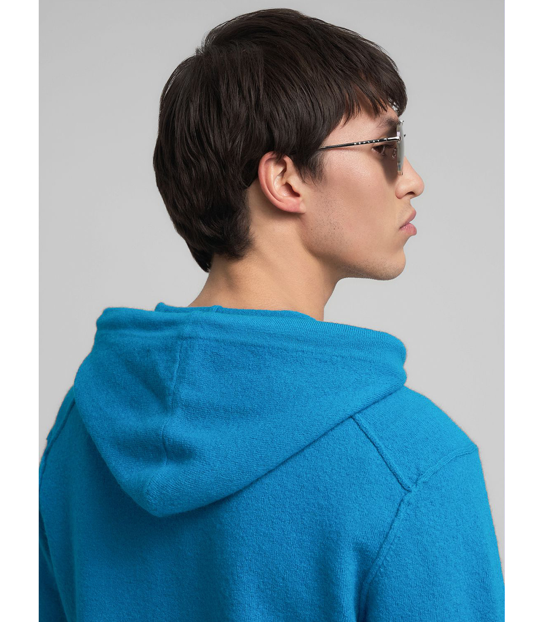 ブライトカラー ニットフーディー 詳細画像 ターコイズブルー 7